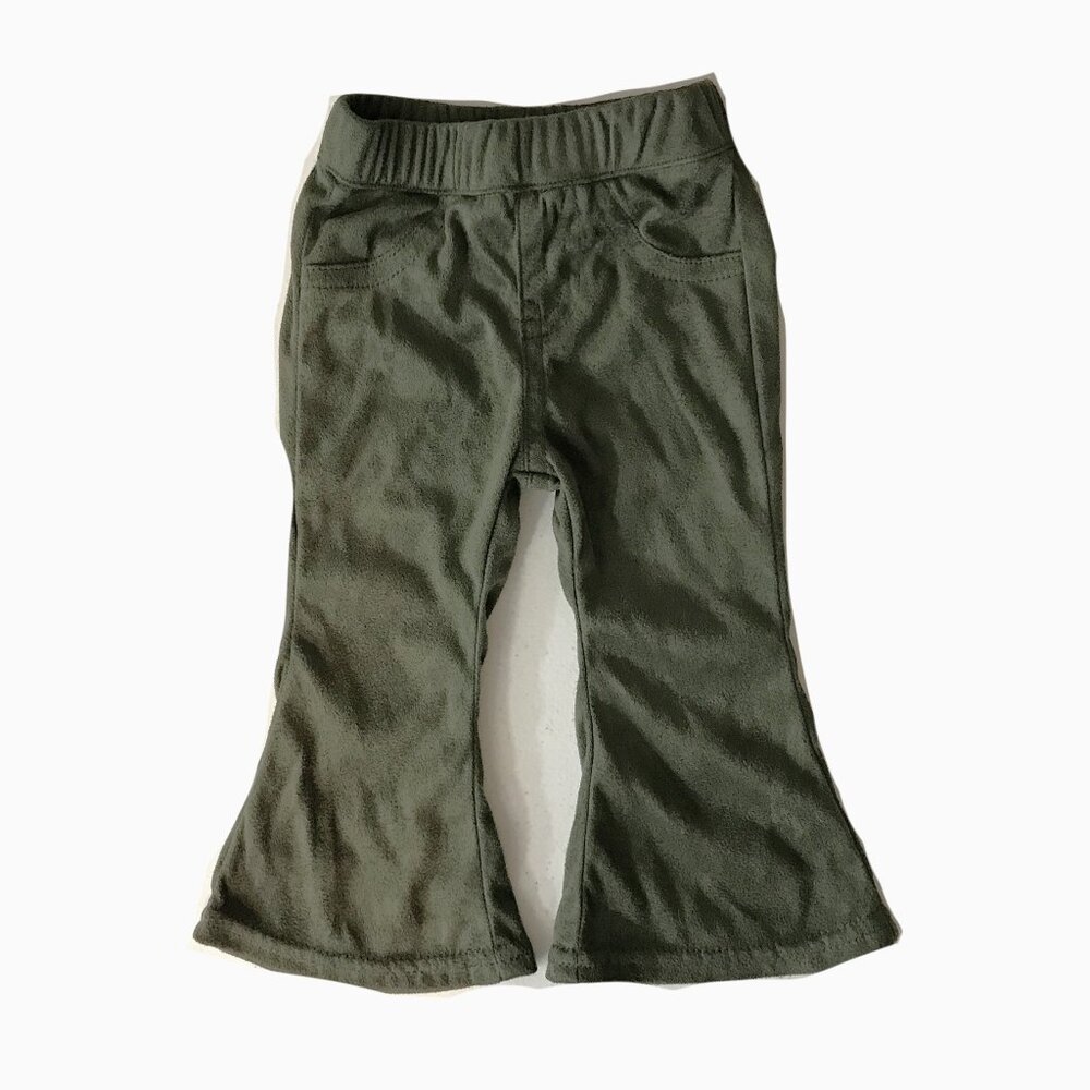Bailey's Blossoms Flared Pants Olive Green 6-9 Months